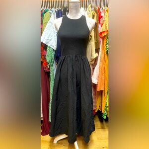Madewell Black Sleeveless Midi Dress